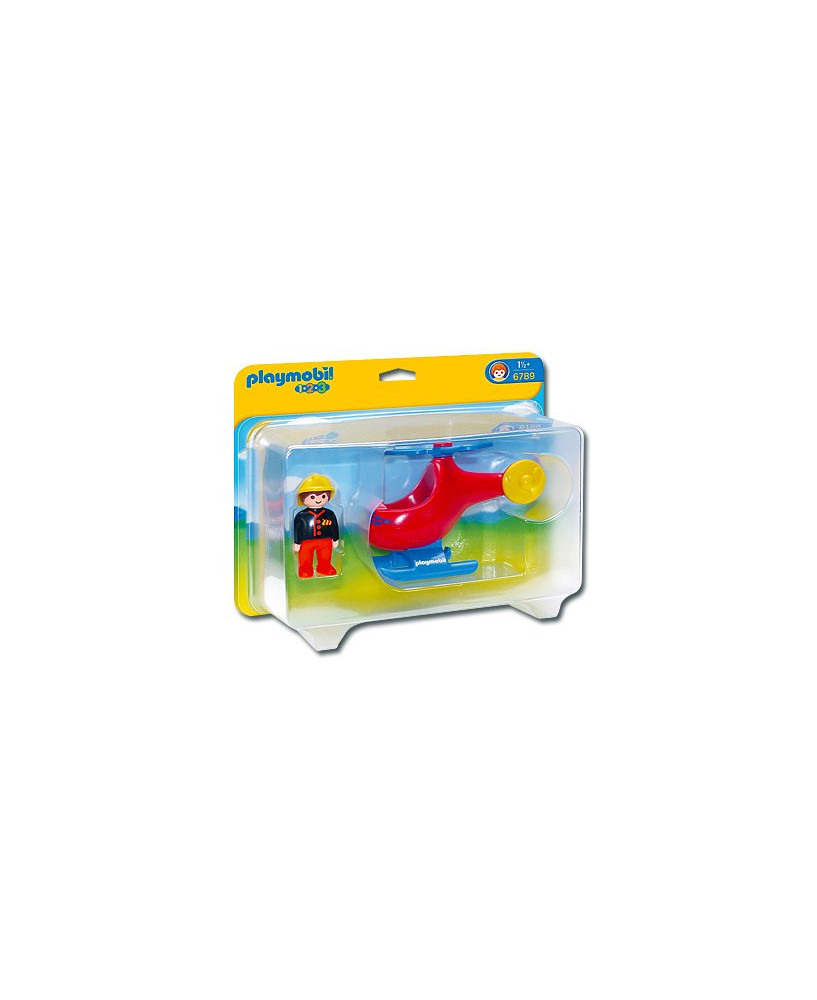 Playmobil 1.2.3 - Pompier avec hélicoptère PLAYMOBIL : Comparateur, Avis,  Prix