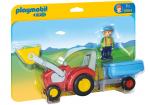 Playmobil 1 2 3 – Fermier avec tracteur et remorque – 6964