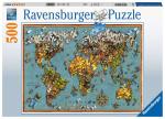 Puzzle 500 pièces – Mappemonde de papillons