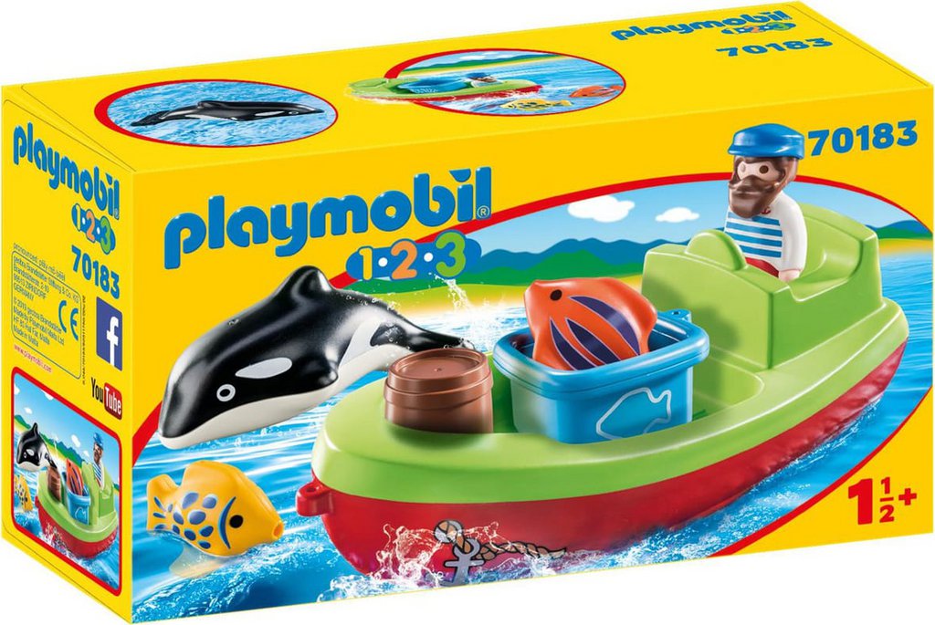 Playmobil 1 2 3 – Bateau et pêcheur – 70183 – Janîmes