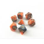 Dés – Set de dés (Fusion orange et argent)